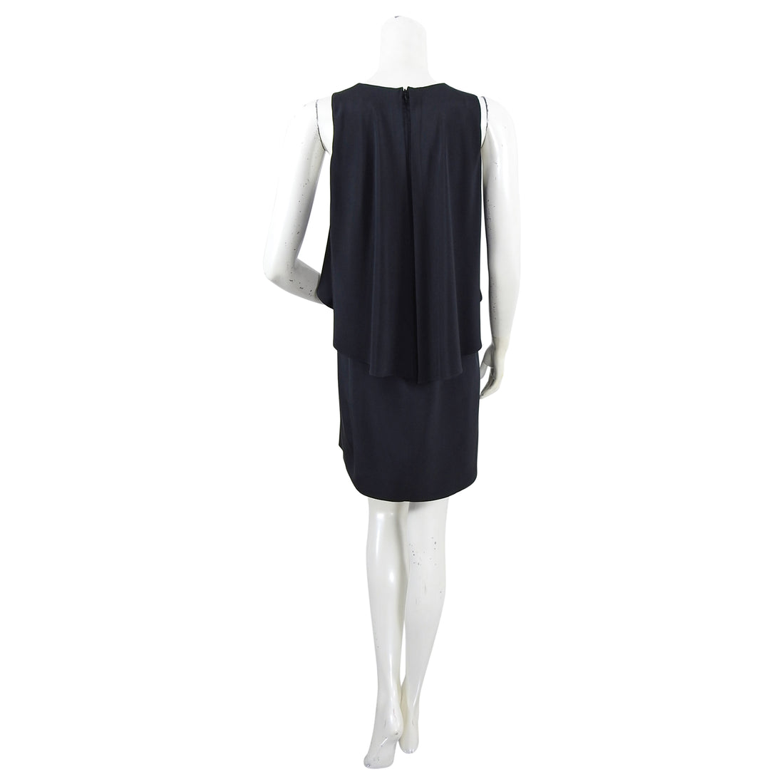 Tibi Black Layered Sleeveless Shift ...